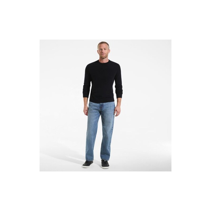 Tall Crew Neck Cashmere Jumper, Men, size: XXL, tall, Black,