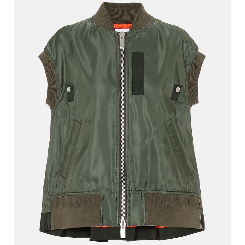 Dámská Sacai Nylon vest v khaki odstínu