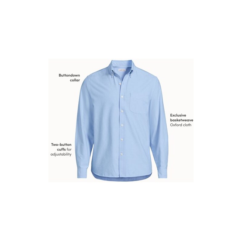 Tall Sail Rigger Oxford Shirt, Men, size: M, tall, Blue, Cotton,