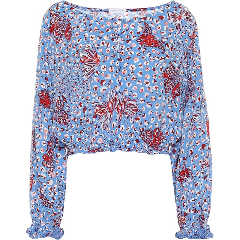 Poupette St Barth Betty printed crop top