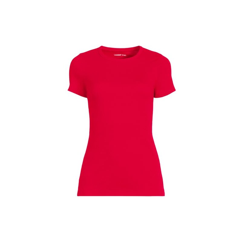 Micro Rib Crew Neck T-shirt, Women, size: 20-22, plus, Pink, Cotton 113257465