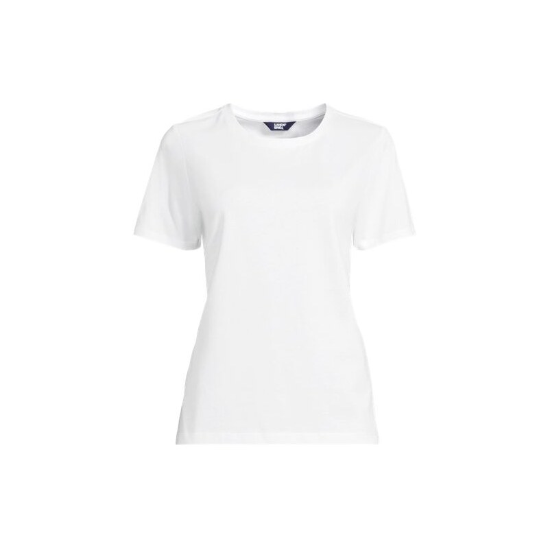 Supima Crew Neck T-Shirt, Women, size: 20-22, plus, White, Cotton, by 115261811