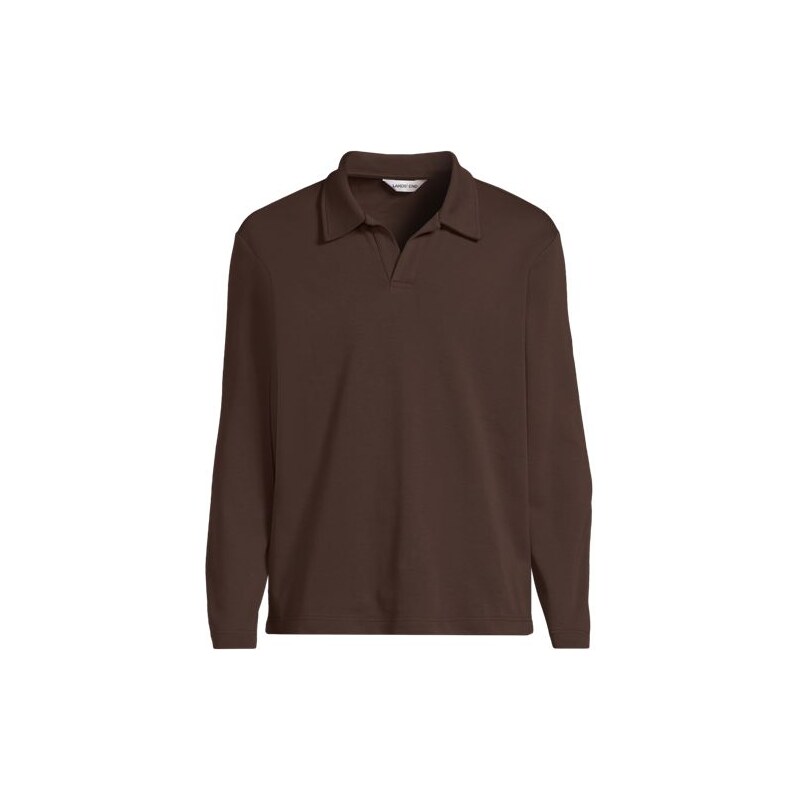 Supima Johnny Collar Polo Top, Men, size: XL, regular, Brown,