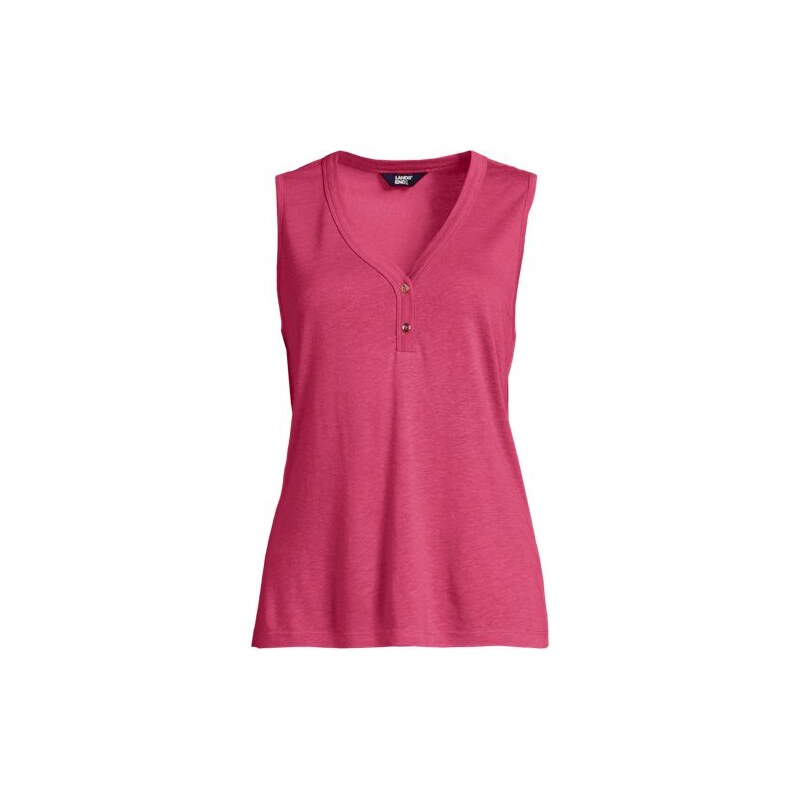 Soft Ease Linen Blend Sleeveless Top, Women, size: M, regular,