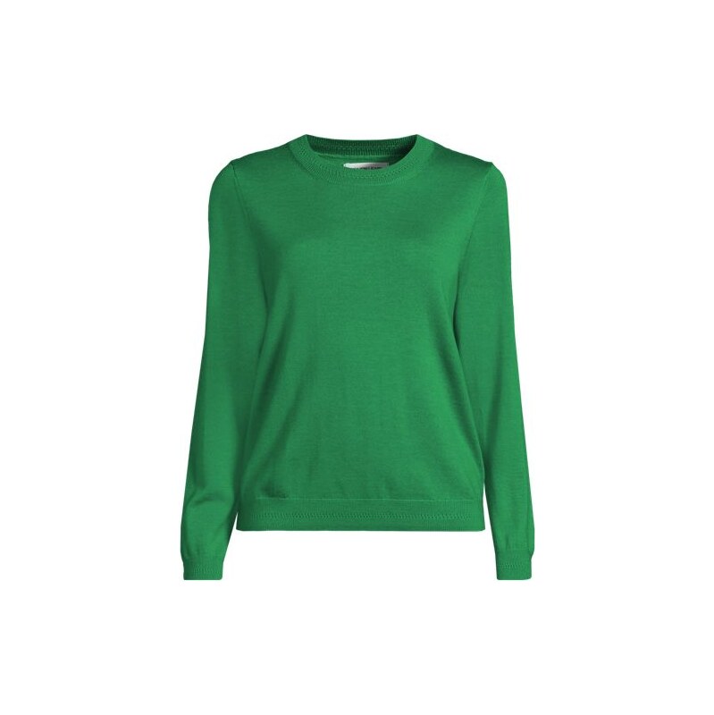 Merino Crew Neck Jumper, Women, size: XS, petite, Green, Wool,