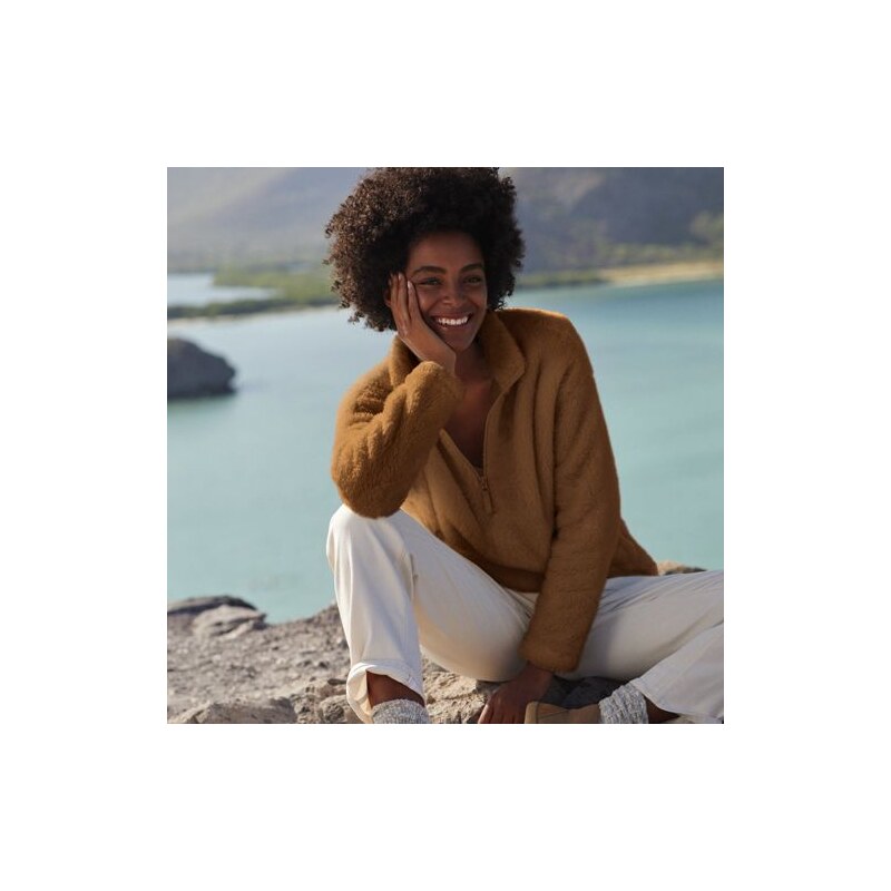 Softest Fleece Quarter Zip Top, Women, size: 24-26, plus, Misc, 114893213