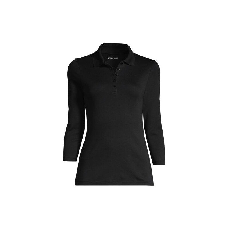 Three-Quarter Sleeve Supima Polo Shirt, Women, size: XL, regular