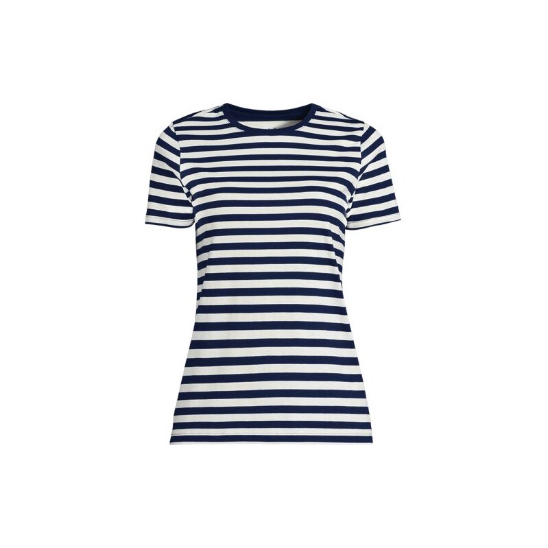 Supima Short Sleeve Crew Neck T-shirt, Women, size: 20-22, plus, Blue, 115261038