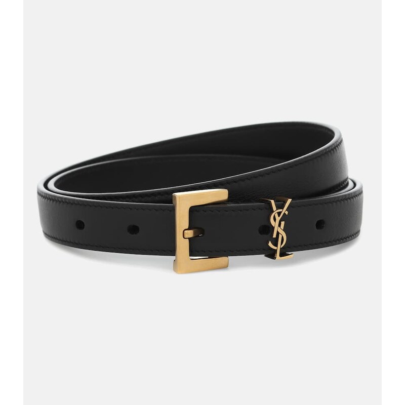 Saint Laurent Cassandre slim leather belt