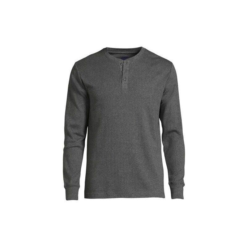 Henley Pyjama T-shirt, Men, size: XXL, regular, Grey, Cotton, by