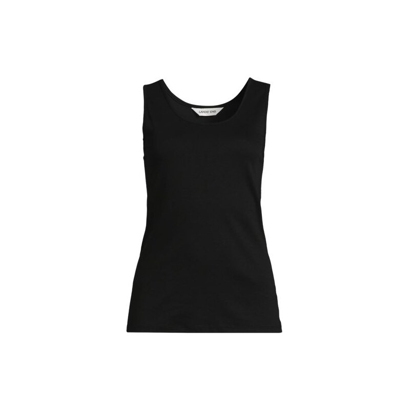 Cotton Vest Top, Women, size: XS, regular, Black, Cotton, by
