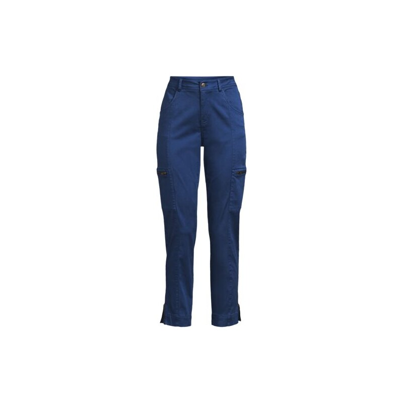 7/8 Slim Leg Cargo Chinos, Women, size: 10, petite, Blue, Cotton 115237286