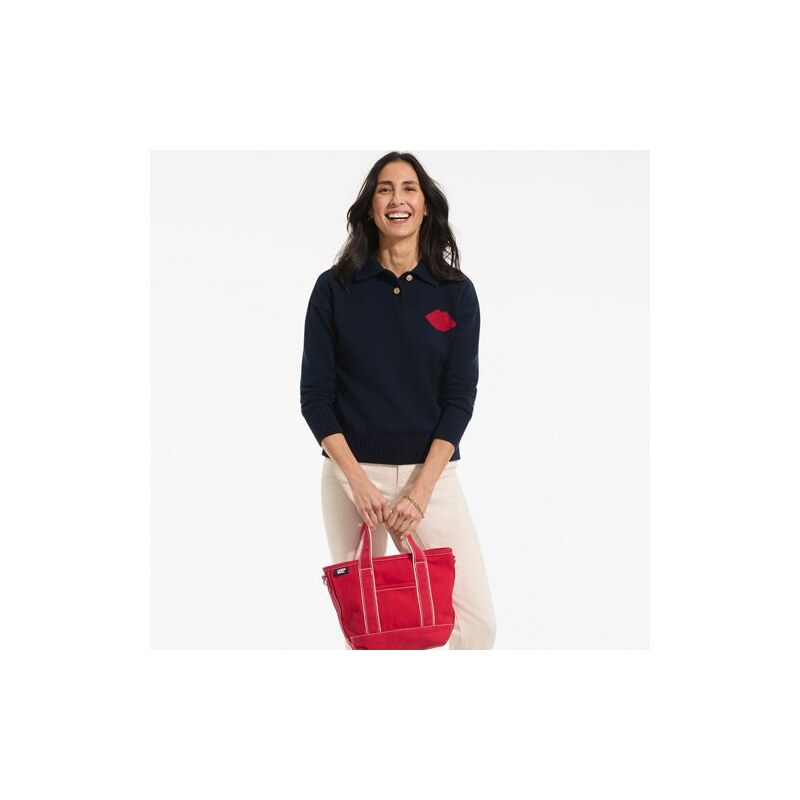Lands End x Lulu Guinness Drifter Polo, Women, size: M, petite,