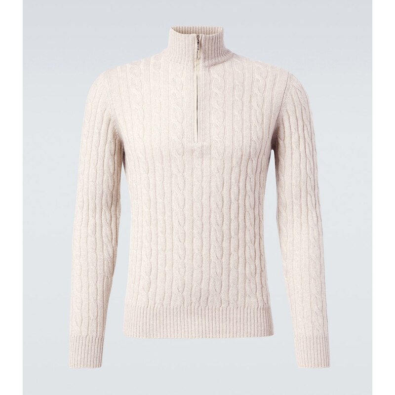 Loro Piana Mezzocollo Treccia cashmere sweater
