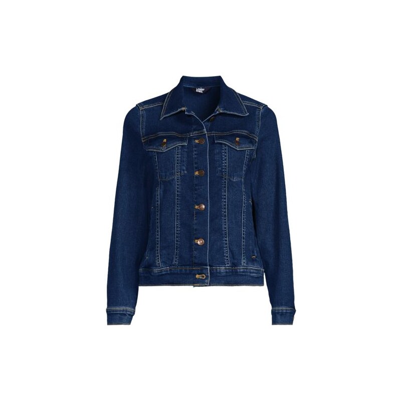 Denim Trucker Jacket, Women, size: 3X, plus, Blue, Cotton