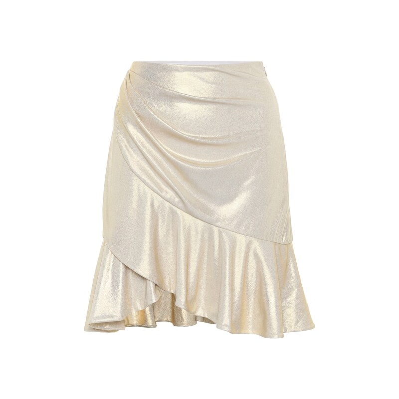 Balmain Ruffle-trimmed lamÃ miniskirt