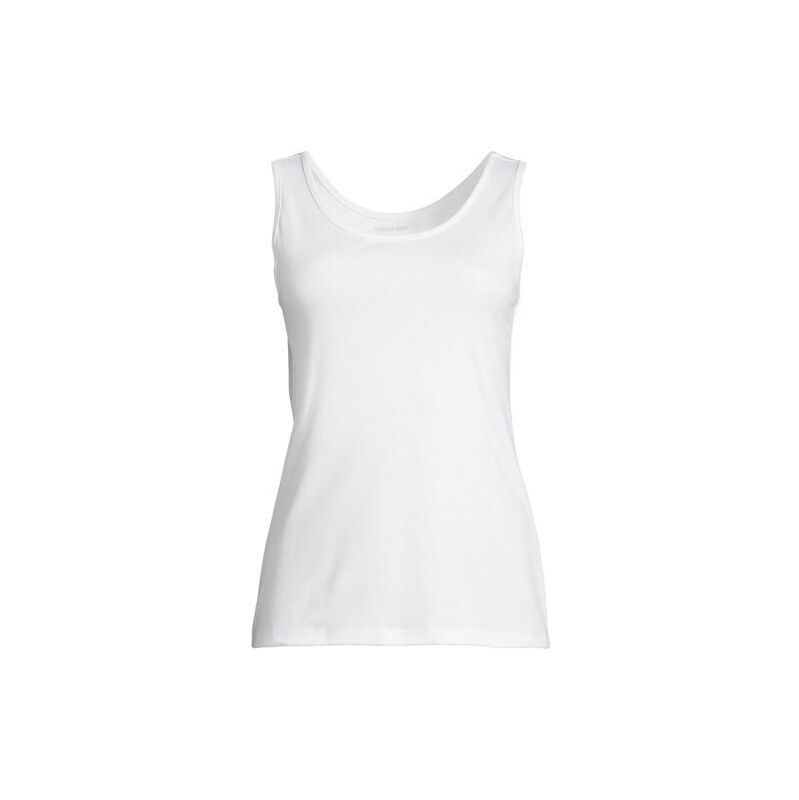 Cotton Vest Top, Women, size: L, petite, White, Cotton, by Lands
