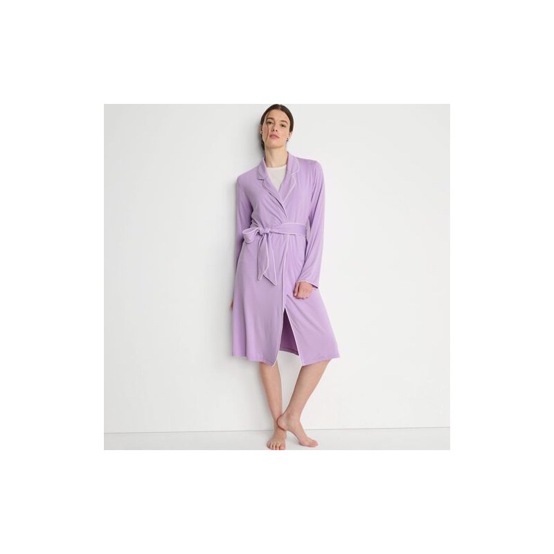 Cool Robe with Piping, Women, size: L, regular, Purple, Spandex