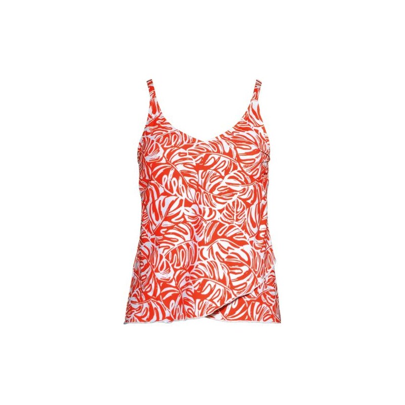 Tulip Hem Tankini Top, Women, size: 10 12, regular, Orange, Nylon 113265239
