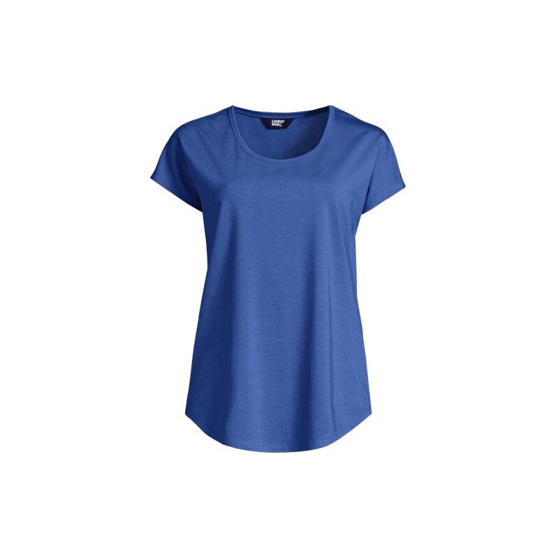 Cotton Modal Scoop Neck T-shirt, Women, size: XS, regular, Blue,