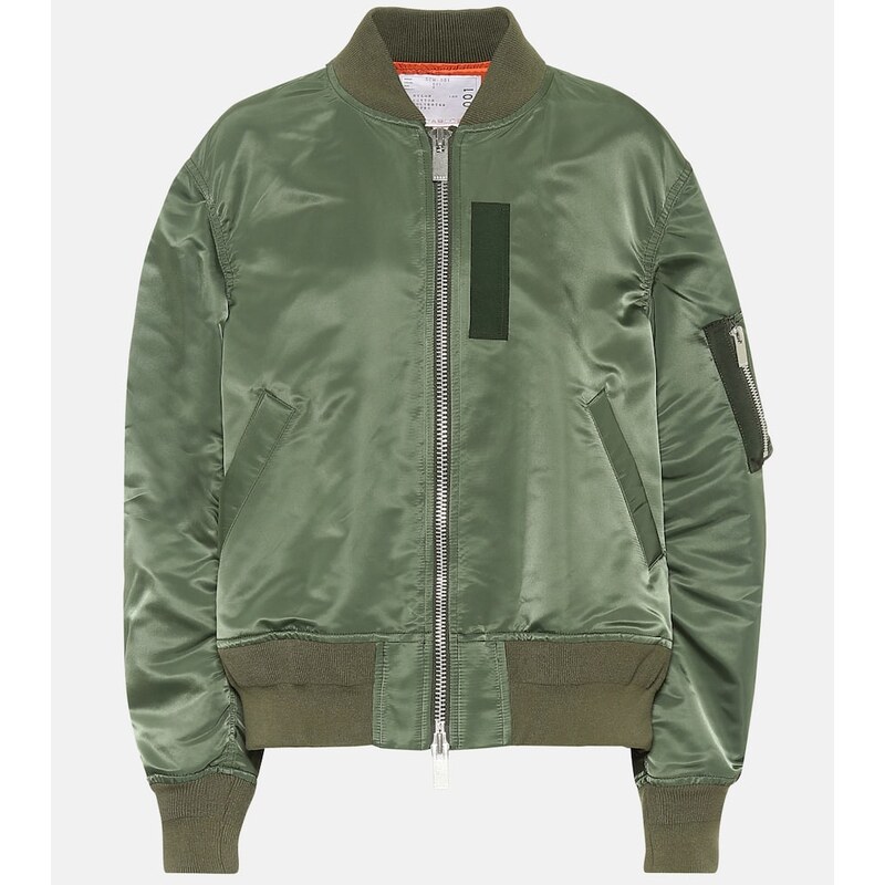 Dámská Sacai Nylon bomberová bunda v zelené barvě
