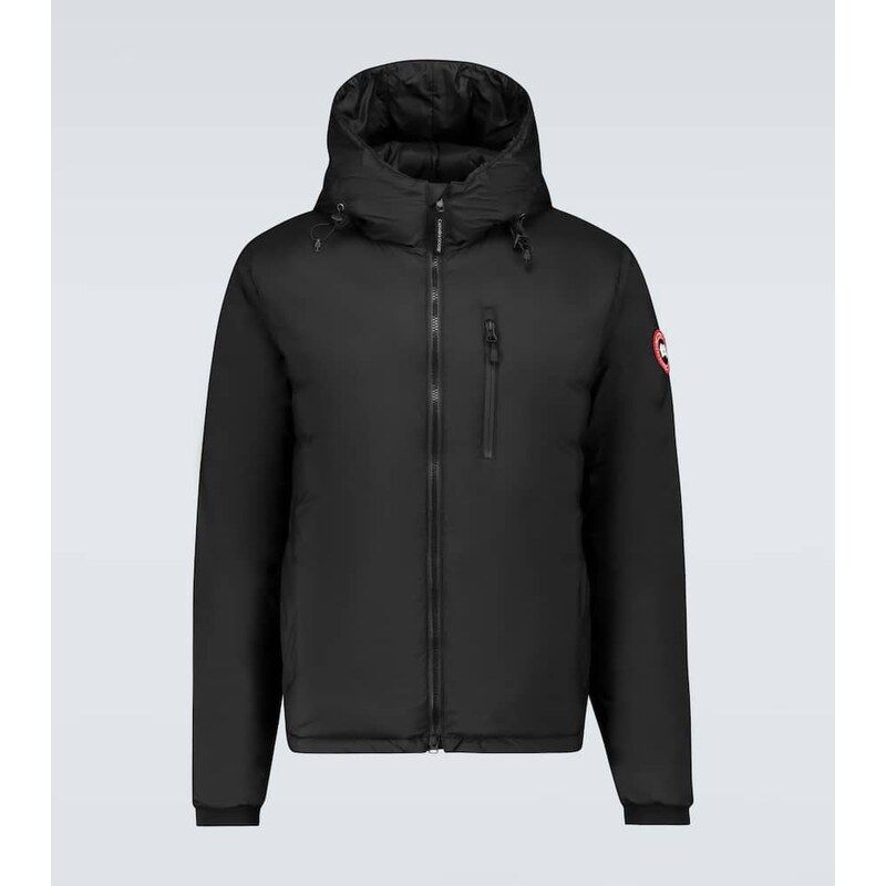 Downová bunda Canada Goose Lodge Hoody v barvě černé
