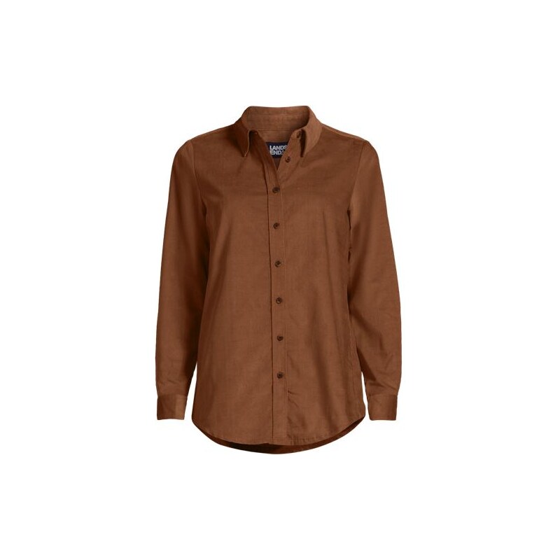 Long Sleeve Cord Shirt, Women, size: M, regular, Orange, Cotton,