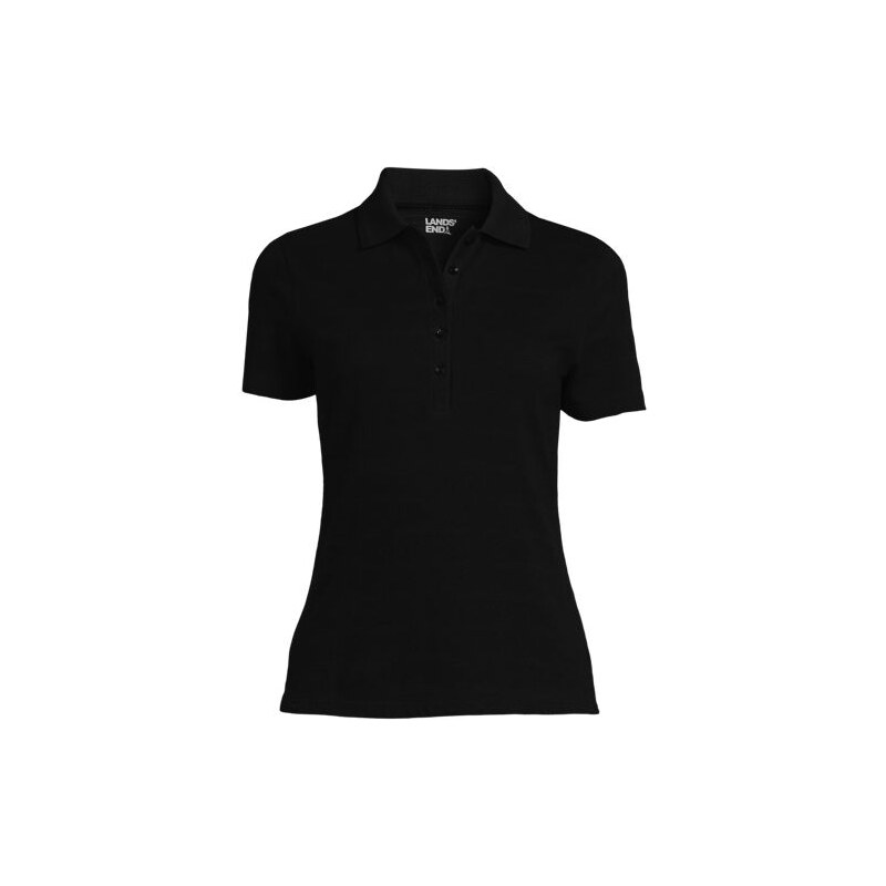 Textured Stripe Piqué Polo Shirt, Women, size: 20-22, plus, Black, 115199068