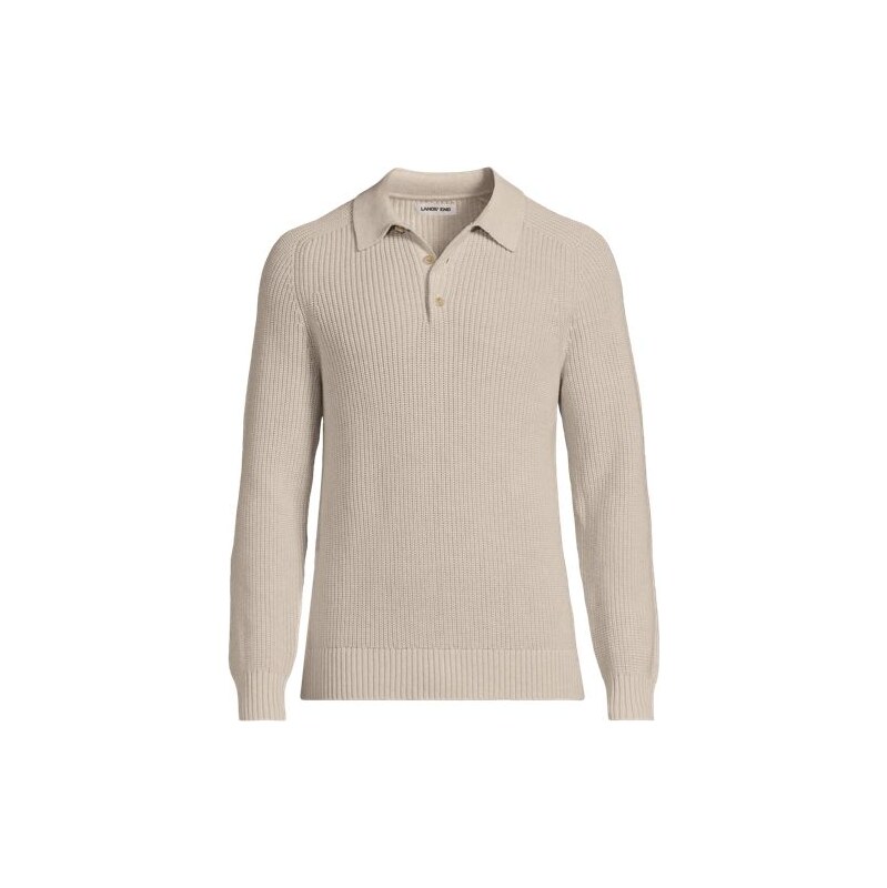 Drifter Knit Polo Shirt, Men, size: XL, regular, Ivory, Cotton,