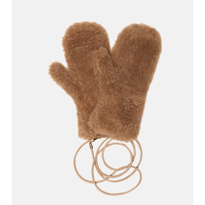 Max Mara Ombrato camel hair and silk mittens