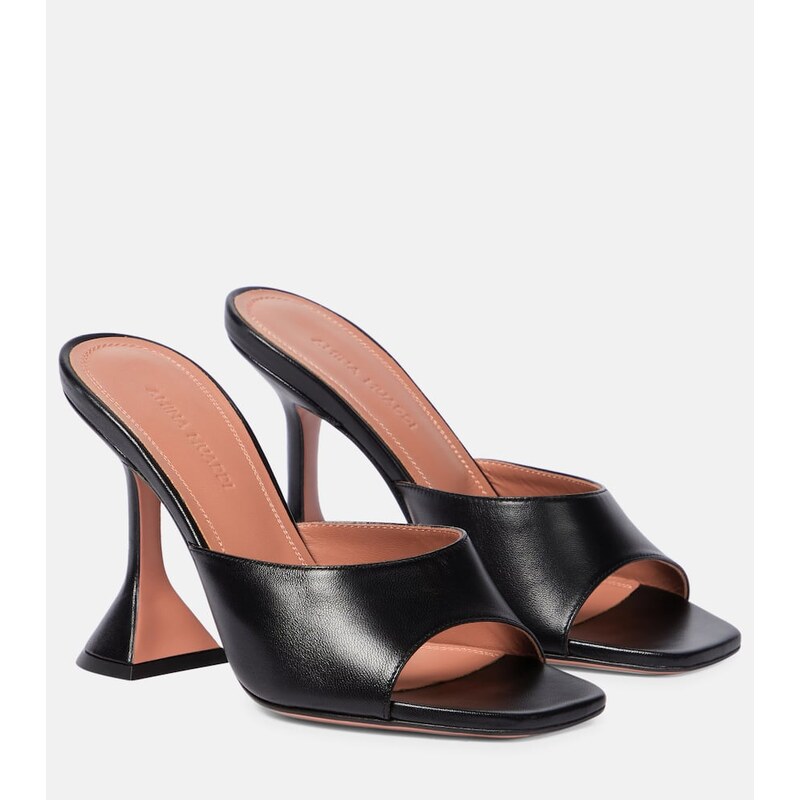 Amina Muaddi Lupita leather mules