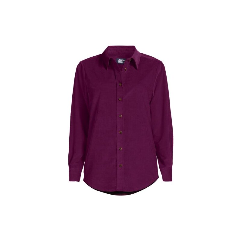 Long Sleeve Cord Shirt, Women, size: XS, petite, Purple, Cotton,