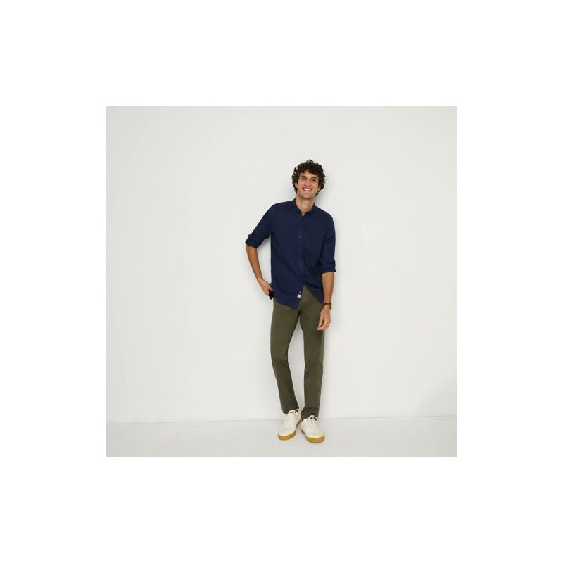 Stretch Chinos, Slim Fit, Men, size: 33, regular, Green, Cotton