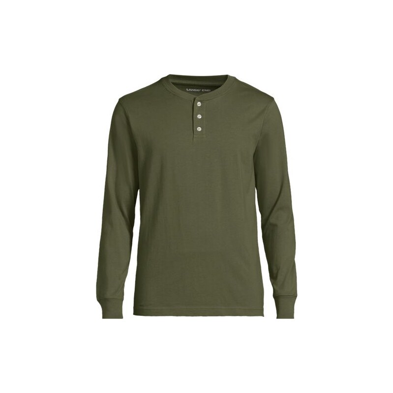 Super-T Henley Long Sleeve T-shirt, Men, size: L, regular, Green