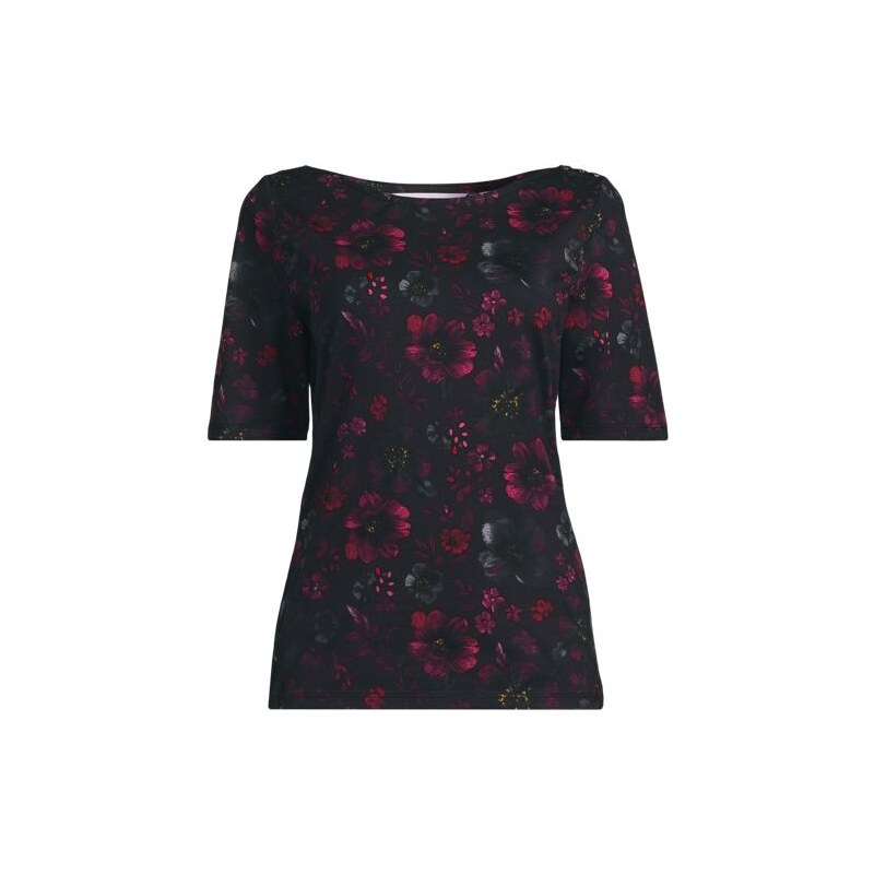 Single Knit Supima Boatneck Button Shoulder Tee, Women, size: 20-22, 113530916