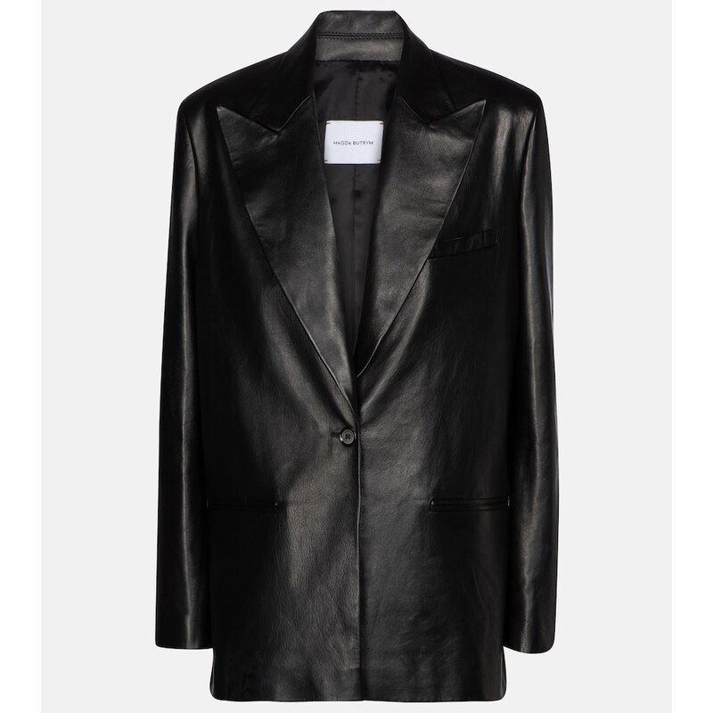 Dámská saka z kůže, černé, elegantní model
