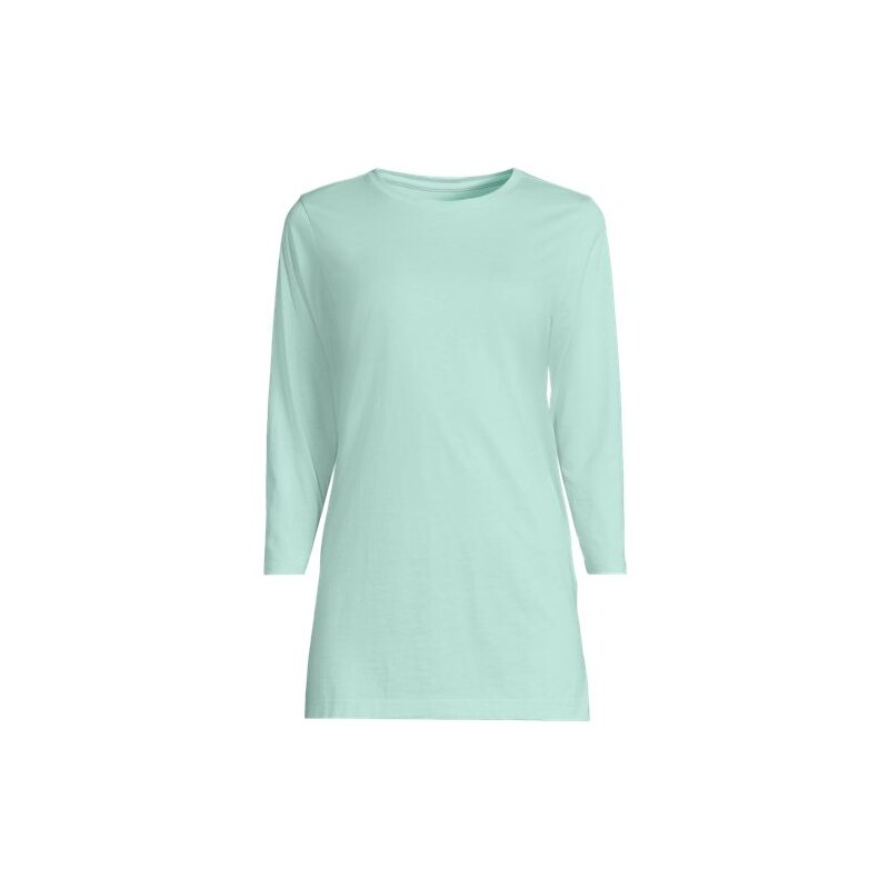 Three-Quarter Sleeve Supima Cotton Tunic, Women, size: 28-30, plus, 115261200