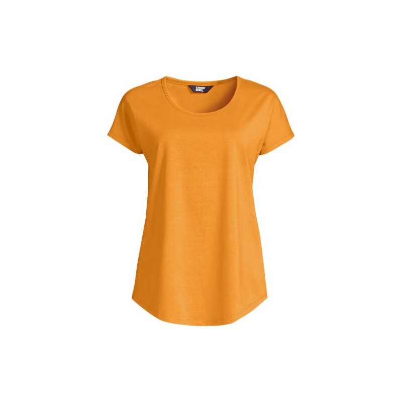 Cotton Modal Scoop Neck T-shirt, Women, size: S, regular, Orange