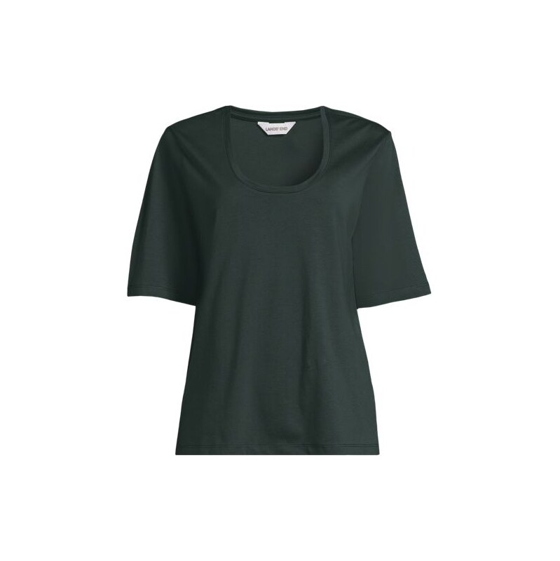 Supima Scoop Neck Tee, Women, size: XS, regular, Green, Cotton,