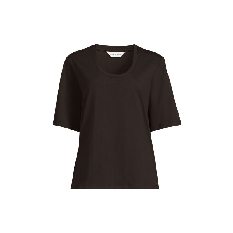 Supima Scoop Neck Tee, Women, size: M, regular, Brown, Cotton,