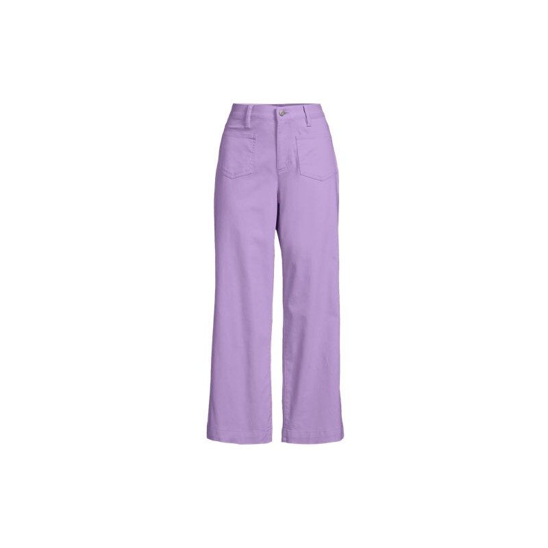 Cropped Wide Leg Chinos, Women, size: 10, regular, Purple, Spandex 113398315