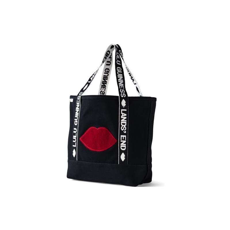 Medium Lands End x Lulu Guinness Lip Embroidered Tote Bag, Women