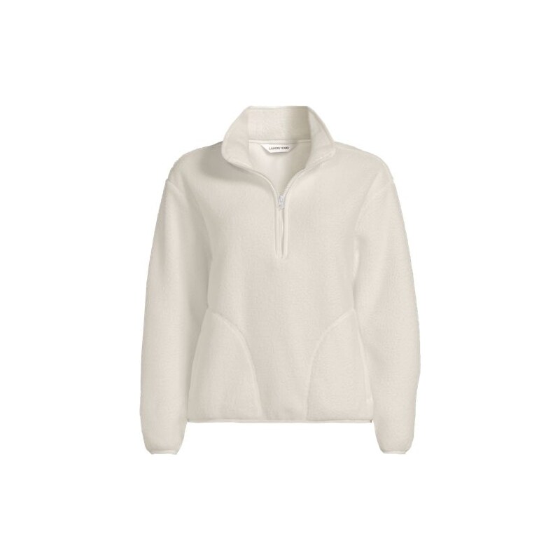 Cosy Sherpa Fleece Half Zip Pullover, Women, size: 20-22, plus, Ivory, 113530807