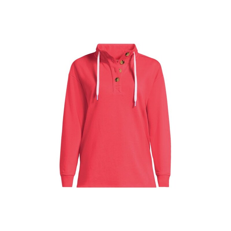 Serious Sweats Button Neck Sweatshirt, Women, size: 20-22, plus, 115199007
