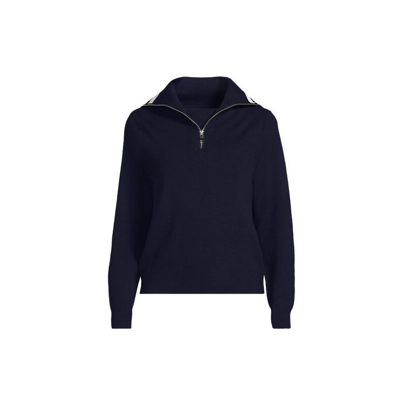 Silk Touch Double Layer Quarter Zip Sweater, Women, size: XS,
