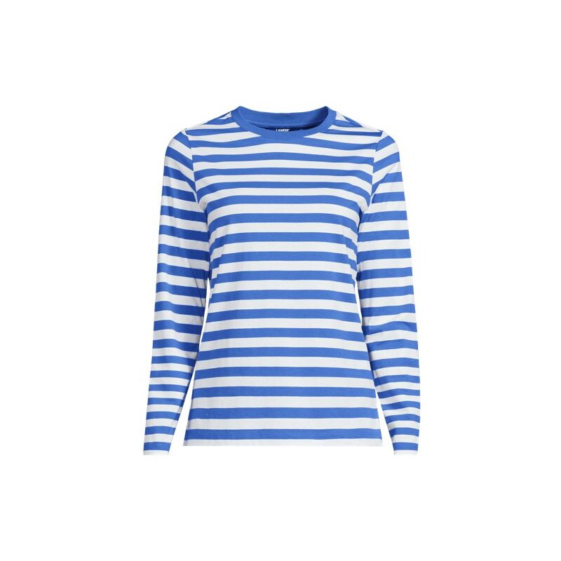 Long Sleeve Supima Cotton Crew Neck Top, Women, size: 20-22, plus, 113351517
