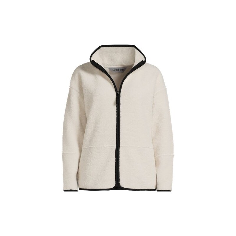 Borg Jacket, Women, size: 10-12, regular, Ivory, Polyester, by Lands 114986070
