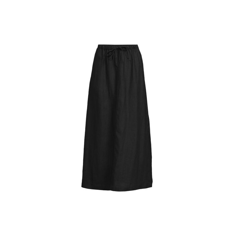 Drawstring Linen Skirt, Women, size: 10, regular, Black, Linen, by 115261534