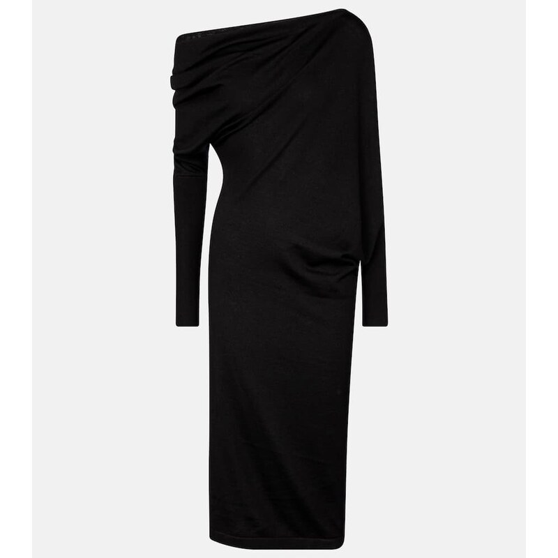 Tom Ford Cashmere and silk off-shoulder midi dress