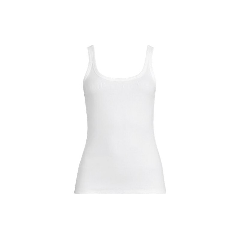 Micro Rib Vest Top, Women, size: L, petite, White, Spandex